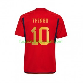 Fußballtrikots Spanien Thiago 10 FIFA WM 2022 Kurzarm Heimtrikotsatz kaufen